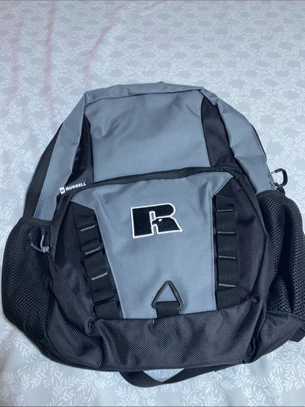 Russell Athletic Grey and Black Men's Backpack with Front Utility Pocket